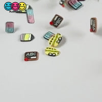 Back To School 5mm School Bus Pencil Eraser Fake Clay Sprinkles Decoden Fimo Jimmies