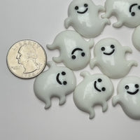 Halloween Holiday White Ghost Spooky Flatback Cabochons Decoden Charm 10 pcs