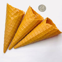 Real Size Cones Fake  Ice Cream Waffle Cone Plastic Food  Desserts Prop 3 pcs