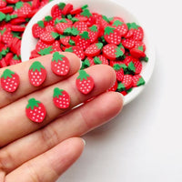 Whole Strawberry Slice Summer Fruit 10mm Fake Clay Sprinkles Decoden Fimo Jimmies