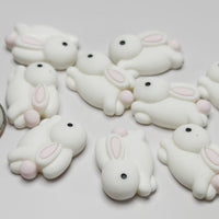 Easter Bunny White Rabbit Flatback Cabochons Decoden Charm 10 pcs