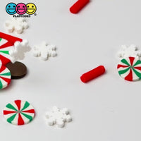 Peppermint Snow Flake Chocolate Confetti Christmas Holiday  Fake Clay Sprinkles Decoden Fimo Jimmies