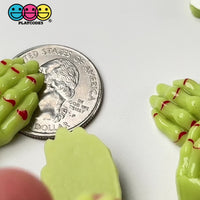 Green Zombie Hands Charm Plastic Party Favors Charm Halloween Cabochons 10 pcs