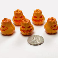 Pumpkin Halloween Holiday 3D Jack-O-Lantern Cabochons Decoden Charm 5 pcs