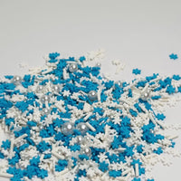 Snowflake Pearl Beads Christmas Holiday Blue White Fake Clay Sprinkles Decoden Fimo Jimmies