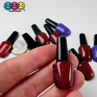Nail Polish Makeup Charms Red Purple Cabochons for Decoden Crafts (10 pcs)