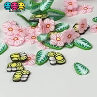 Bumble Bee Flower Garden Fimo Slices Mix Fake Clay Sprinkles Decoden Jimmies
