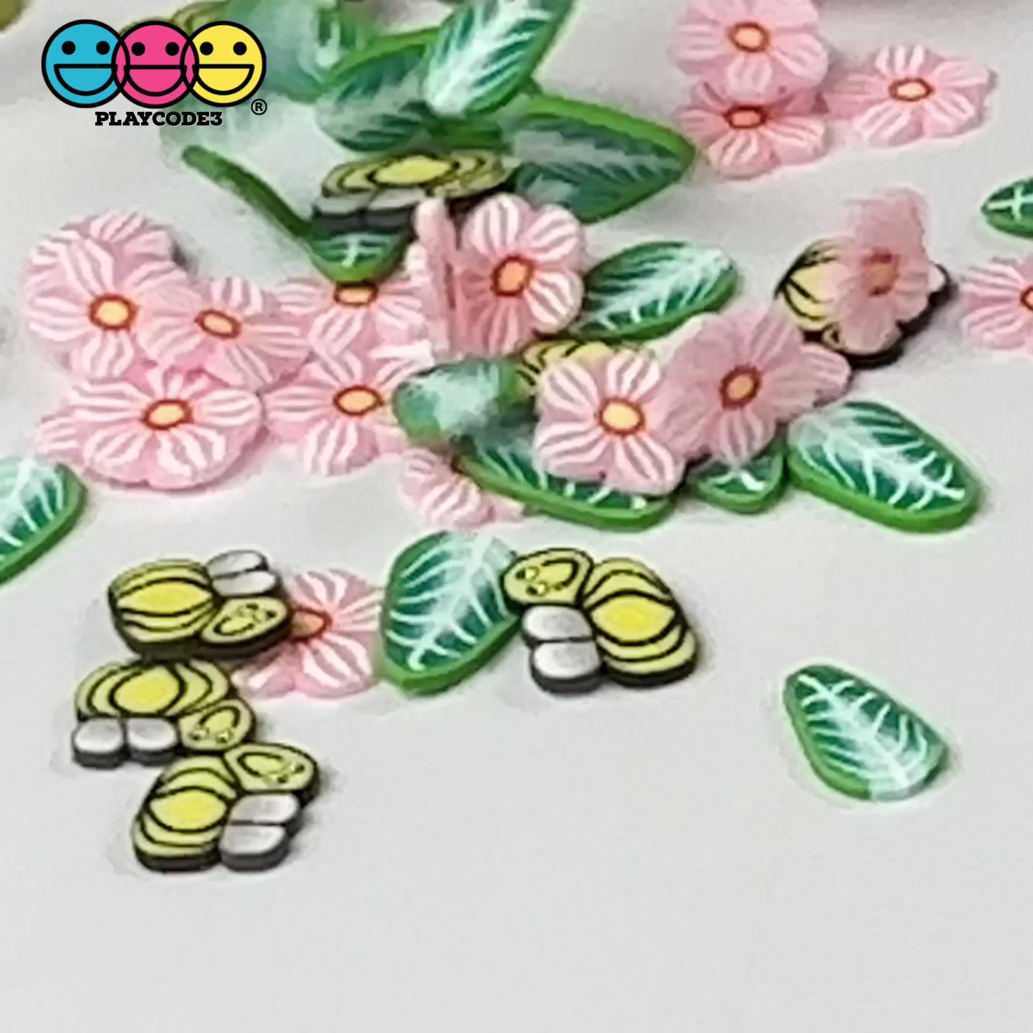 fake clay sprinkles Bumble bee fimo slices flower fimo slices