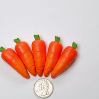 Carrots Real 3D Orange Green Top Flat Back Cabochons Fake Bake Decoden 5 pcs
