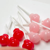 Fake Lollipop Red Pink Mix Charms Decoden Fake Bake Valentine’s Craft Supplies (10 pcs)