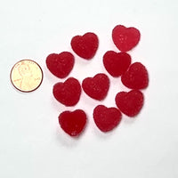 Valentine's Day Fake Sugar Gummy Red Holiday Heart charm Flatback Cabochons Decoden Charm 10 pcs