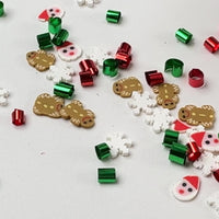 Christmas Bingsu Gingerbreadman Snowflakes Santa Clause Fake Clay Sprinkles Decoden Fimo Jimmies