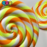 Lollipop Candy Corn Fake Food Charm Rainbow Lollipops Resin Fake Bake Cabochons 5 pcs