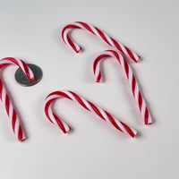 Peppermint Fake Candy Cane Charms - Festive Holiday Cabochon Decor 5 pcs