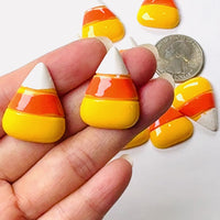 Candy Corn Flatback Charms Fake Food Cabochons Decoden Halloween Candies 10pcs