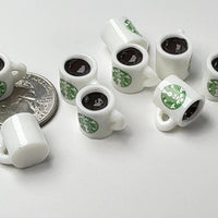 Small Size Coffee Cup with Handle Hook Flatback Cabochons Decoden Charm 10 pcs