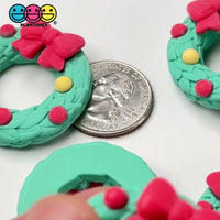 Christmas Wreaths with dots  Flatback Cabochons Decoden Charm 10 pcs