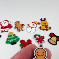 Ultimate Christmas Cabochon Collection Santa Gingerbread Man Snowman Charming Holiday Characters for Crafting Charms Planar 10/8 pcs