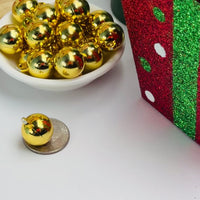 Mini Gleaming Golden Globe Charms Classic Mirror-Finish Christmas Ornament Cabochons Decoden Charm 10 pcs