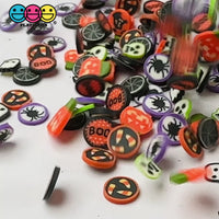 Halloween Mix Ghost, Spiders, Jack-O-Lanterns, Ghouls and Candy Corn Fake Clay Sprinkles Decoden Fimo Jimmies 5mm/10mm