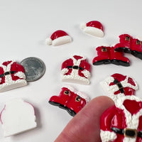 Christmas Santa Clause Boots Hat Coat Holiday Flatback Cabochons Decoden Charm 10 pcs
