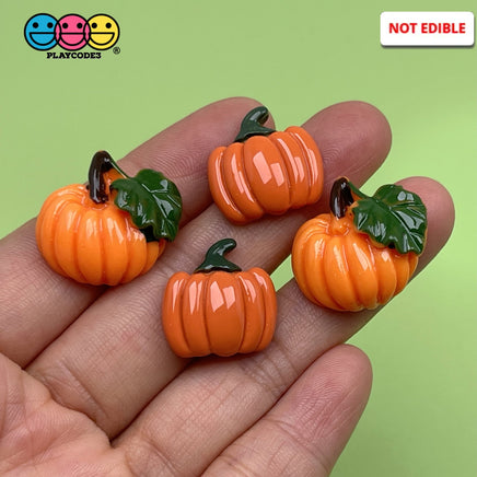 Pumpkin Charms Flatback Charm Halloween 2 Choices Cabochons Pumpkin With Leaf