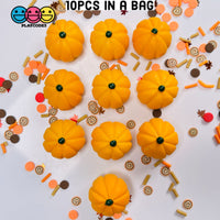 Pumpkin Fairytale Mini Flatback Charm Halloween Thanksgiving Fall Cabochons 10 Pcs
