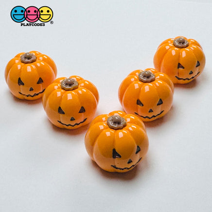 3D Halloween Fall Pumpkin Jack-O’-Lantern Cabochons Decoden Charm 5 pcs Charm