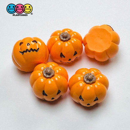3D Halloween Fall Pumpkin Jack-O’-Lantern Cabochons Decoden Charm 5 pcs Charm