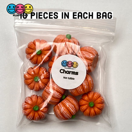 Pumpkin Mini Charms With Stems Charm Halloween Cabochons Decoden 10 Pcs