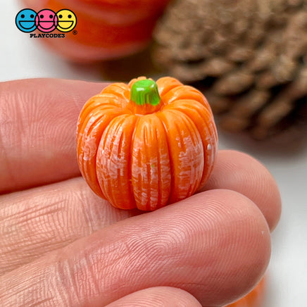 Pumpkin Mini Charms With Stems Charm Halloween Cabochons Decoden 10 Pcs