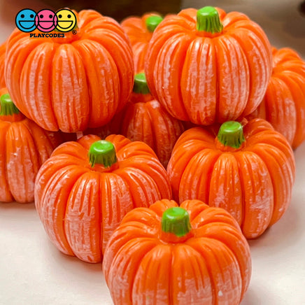 Pumpkin Mini Charms With Stems Charm Halloween Cabochons Decoden 10 Pcs