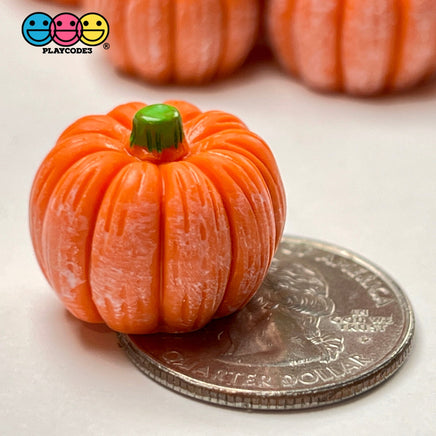 Pumpkin Mini Charms With Stems Charm Halloween Cabochons Decoden 10 Pcs