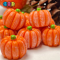 Pumpkin Mini Charms With Stems Charm Halloween Cabochons Decoden 10 Pcs