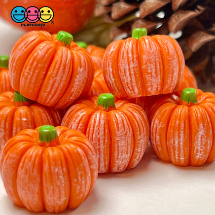 Pumpkin Mini Charms With Stems Charm Halloween Cabochons Decoden 10 Pcs