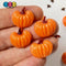 Pumpkin Mini Flatback Charms With Stems Charm Halloween Cabochons 10 Pcs