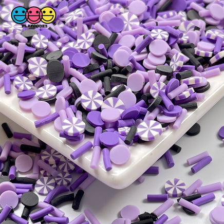 Purple Candy Eater Mix Fimo Slices Fake Sprinkles Candies Halloween Decoden Funfetti 5Mm 20 Grams