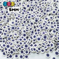 Purple Eyeballs Halloween Clay Fimo Slices Decoden Funfetti 5mm - Sprinkle