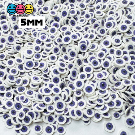 Purple Eyeballs Halloween Clay Fimo Slices Decoden Funfetti 5mm - Sprinkle
