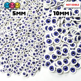 Purple Eyeballs Halloween Clay Fimo Slices Decoden Funfetti 5mm - Sprinkle