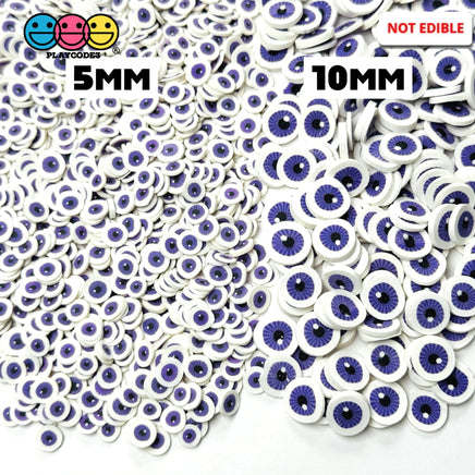 Purple Eyeballs Halloween Clay Fimo Slices Decoden Funfetti 5mm - Sprinkle