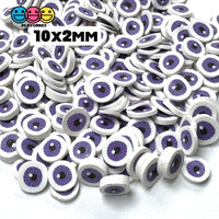 Purple Eyeballs Halloween Clay Fimo Slices Decoden Funfetti 5mm - Sprinkle