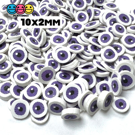 Purple Eyeballs Halloween Clay Fimo Slices Decoden Funfetti 5mm - Sprinkle