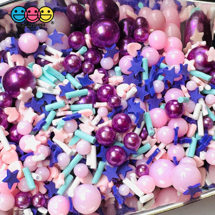 5Mm Purple Pink Blue Star Acrylic Beads 10/8/6/4Mm Fake Clay Sprinkles Decoden Fimo Jimmies