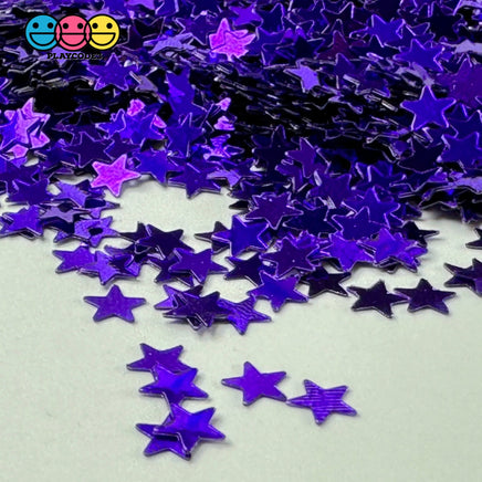 Purple Star Halloween Holiday Glitter 5Mm Plastic Decoden Funfetti Playcode3 Llc 10 Grams