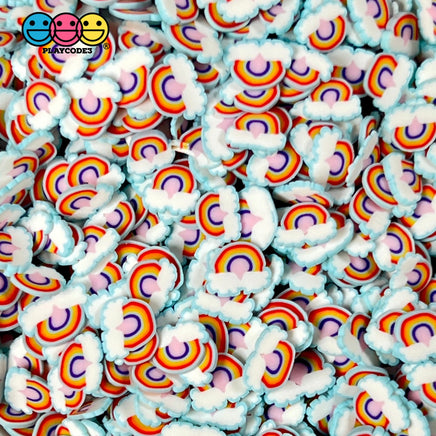 Rainbow And Clouds Fimo Mix Fake Polymer Clay Sprinkles Confetti Funfetti 10 Grams Sprinkle
