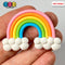 Rainbow And Clouds Bendable Polymer Clay Charm Decoden Pink 10 Pcs