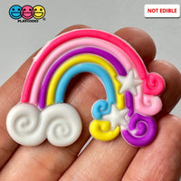 Rainbow Cloud And Stars Flatback Silicon Bendable Charms 10 Pcs Playcode3 Llc Charm