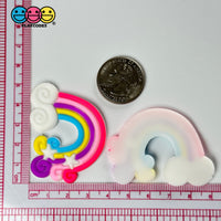 Rainbow Cloud And Stars Flatback Silicon Bendable Charms 10 Pcs Playcode3 Llc Charm