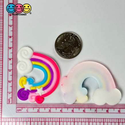 Rainbow Cloud And Stars Flatback Silicon Bendable Charms 10 Pcs Playcode3 Llc Charm